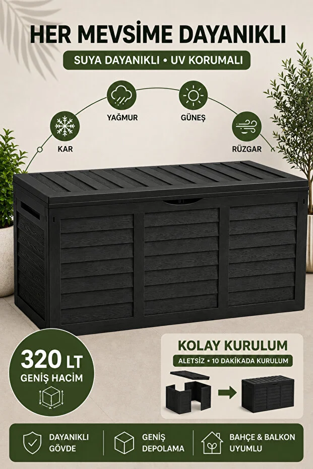 320Lt Tekerlekli Bahçe Sandığı